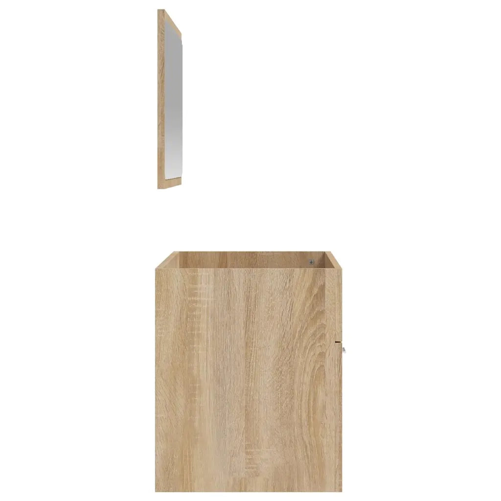 Mobile da Bagno | Armadio da bagno con Specchio Rovere Sonoma in Legno Multistrato