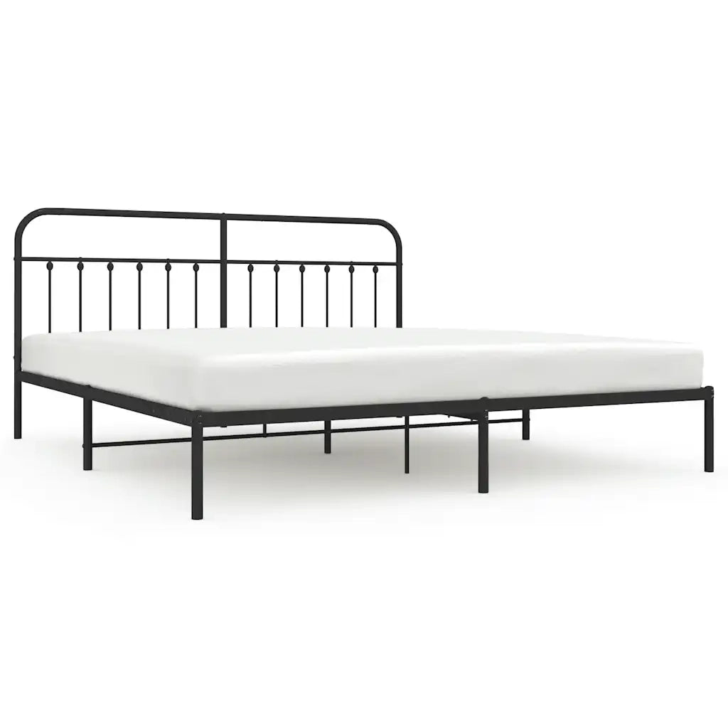 Giroletto con Testiera in Metallo Nero 200x200 cm