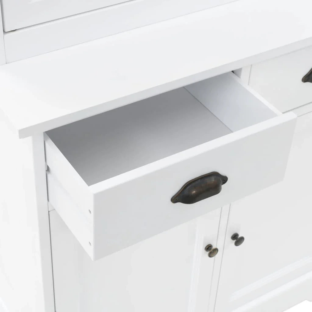Buffet credenza mobiletto consolle mobile contenitore vetrina con 4 ante MDF e legno di pino 180 cm 4402167