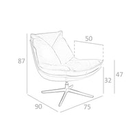 Poltrona girevole in pelle marrone