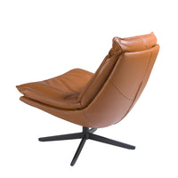Poltrona girevole in pelle marrone