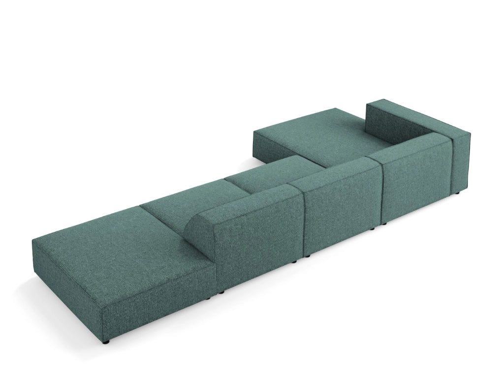 Cosmopolitan Design - Divano angolare sinistro "Arendal" 5 posti in ciniglia petrolio 