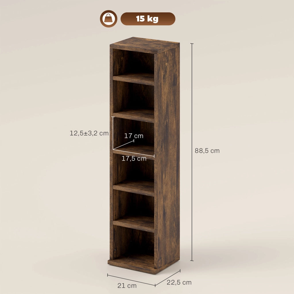 Libreria a colonna in legno ¨C Xylo ¨C 2 pezzi 12 scomparti marrone 21x22,5x88,5 cm