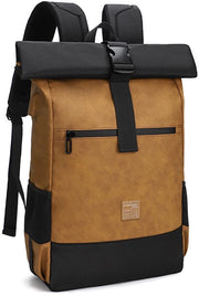 Borsa da spalla laptop con ruota di trasporto - Borsa da viaggio in pelle e poliestere - Grande borsa con connettore USB - Borsa da scuola con tasca laptop 43 cm - Borsa impermeabile per donne e uomini