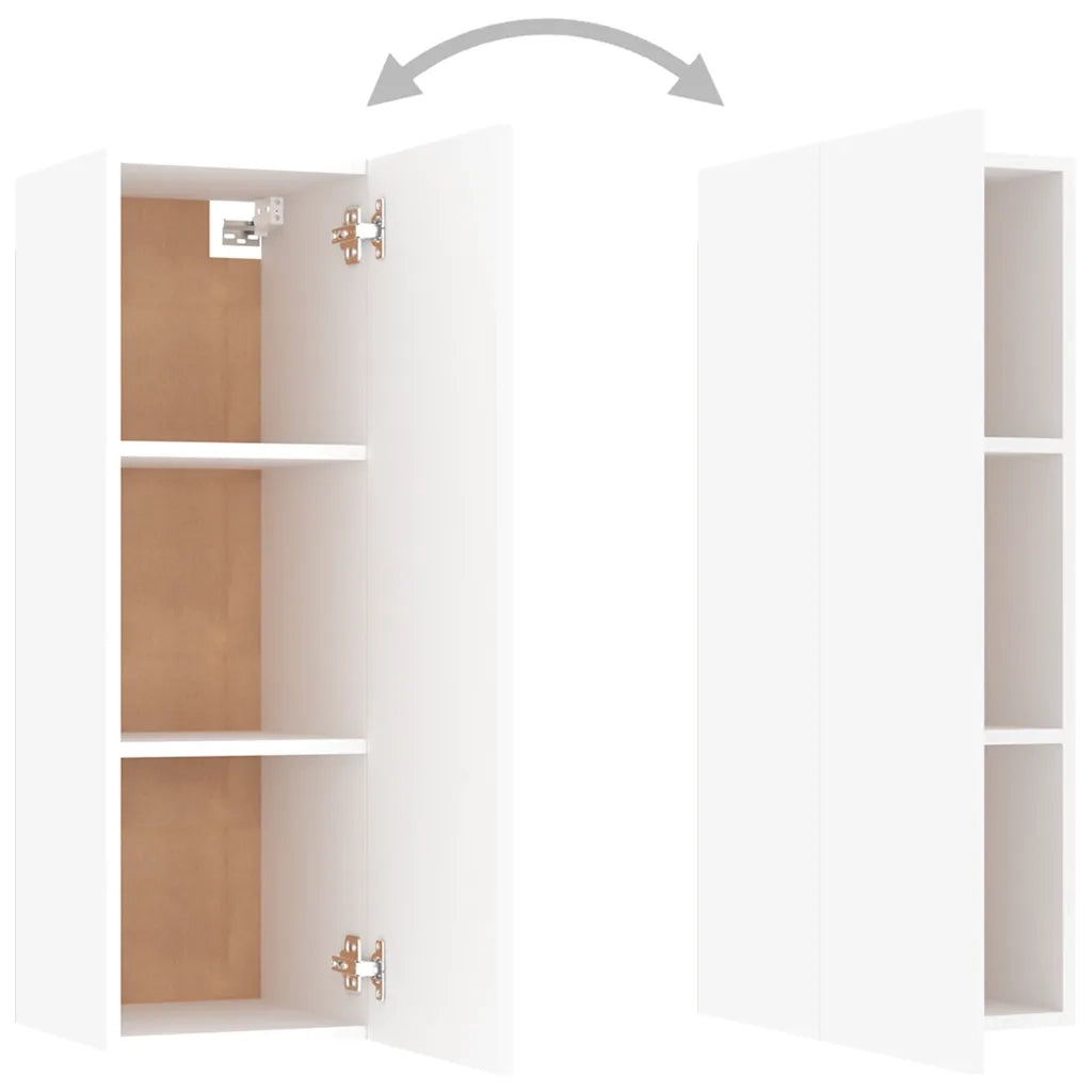 Set Mobili Porta TV 4 pz-Credenza per TV Bianco in Legno Multistrato 600036
