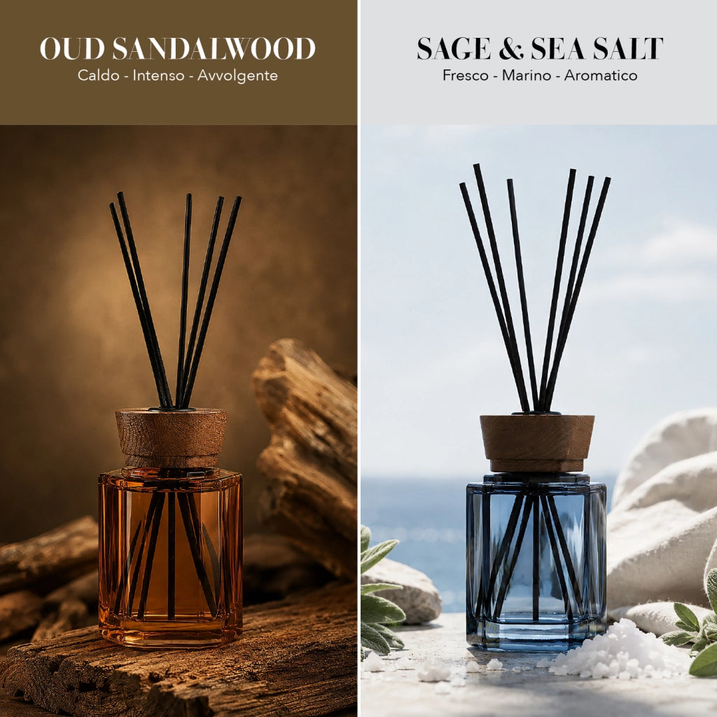 Set 4 Pezzi Diffusori Ambiente con Bastoncini Profumatori Casa 4 Fragranze 100 ml o 200 ml  200 ml
