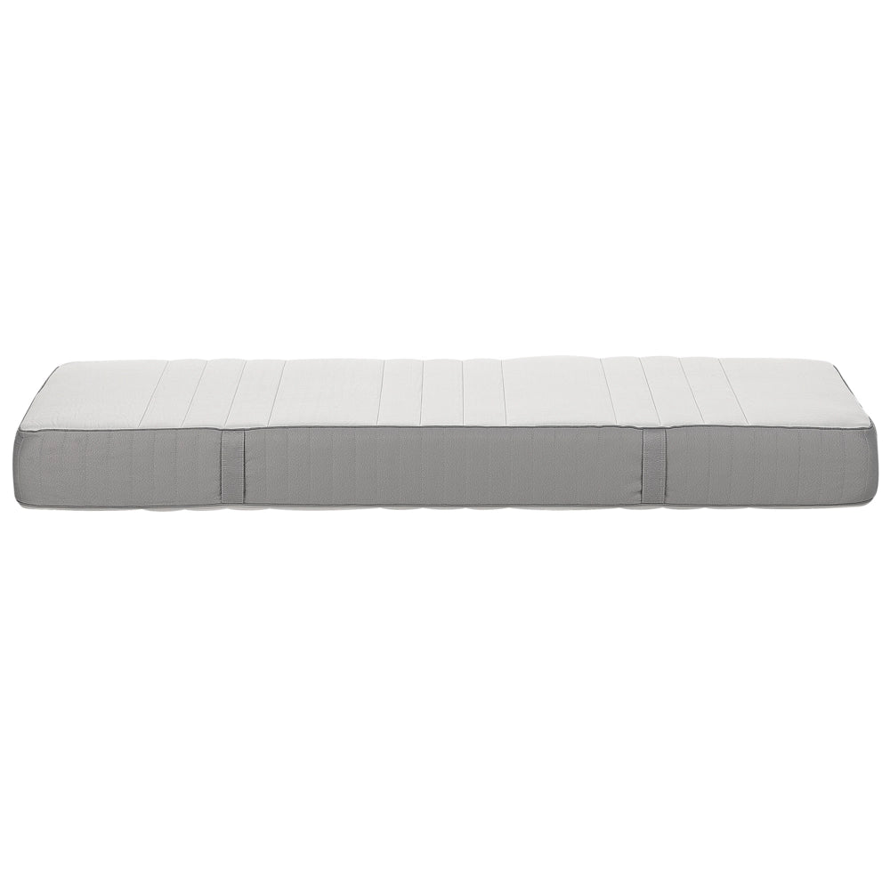 Materasso matrimoniale in schiuma di gel dura e compatta con rivestimento sfoderabile e cerniera di sicurezza 80 x 200 cm bianco e grigio