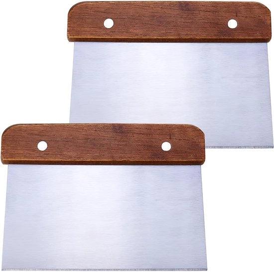 Dough Card in Acciaio Inox 15 cm con Maniglia in Legno - Accessori per forno lievitazione.