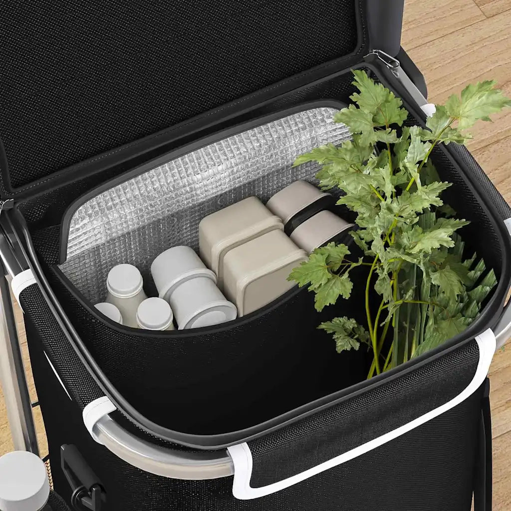Carrello della spesa Nero 47 x 39 x 100,5 cm Tessuto Oxford 42002337