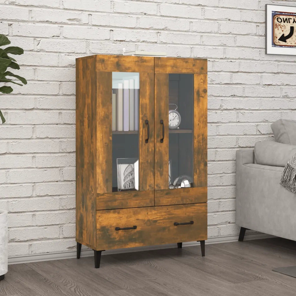 Credenza | Madia | Buffet da pranzo | Armadio da pranzo Rovere Fumo 70x31x115 cm in Legno Multistrato