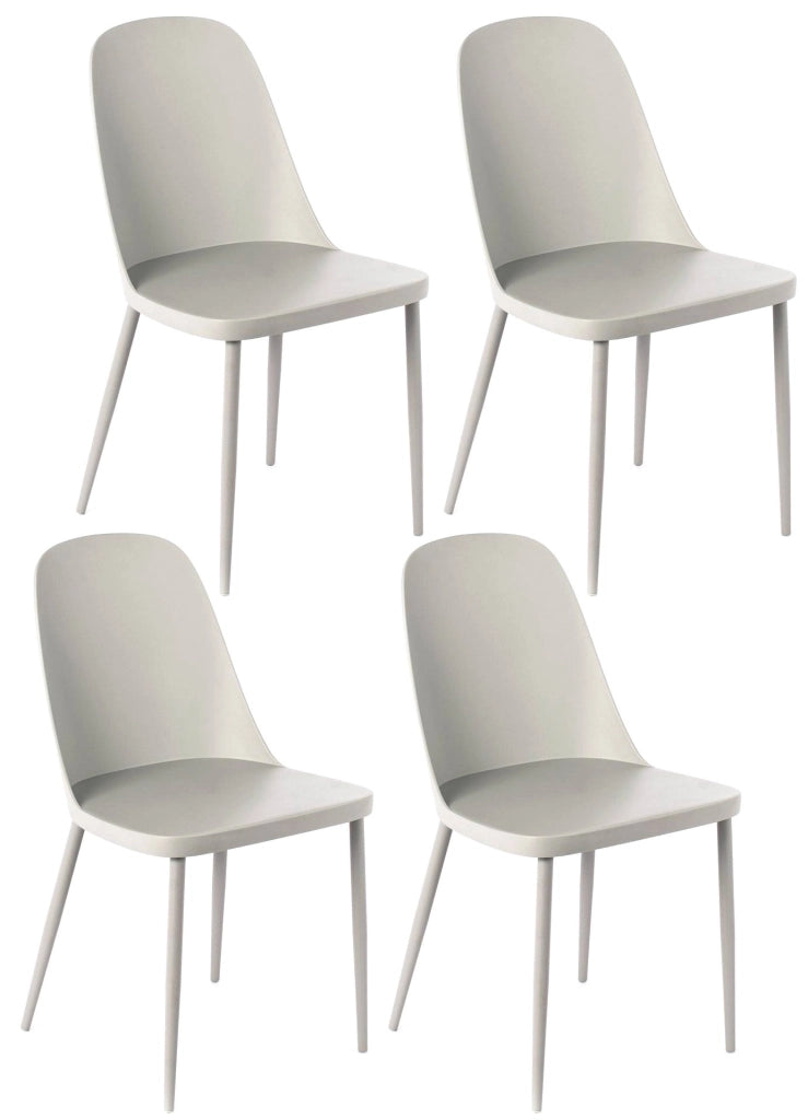 Set 4 Sedie 46x55xH80 cm in Polipropilene Tamara Grigio Chiaro