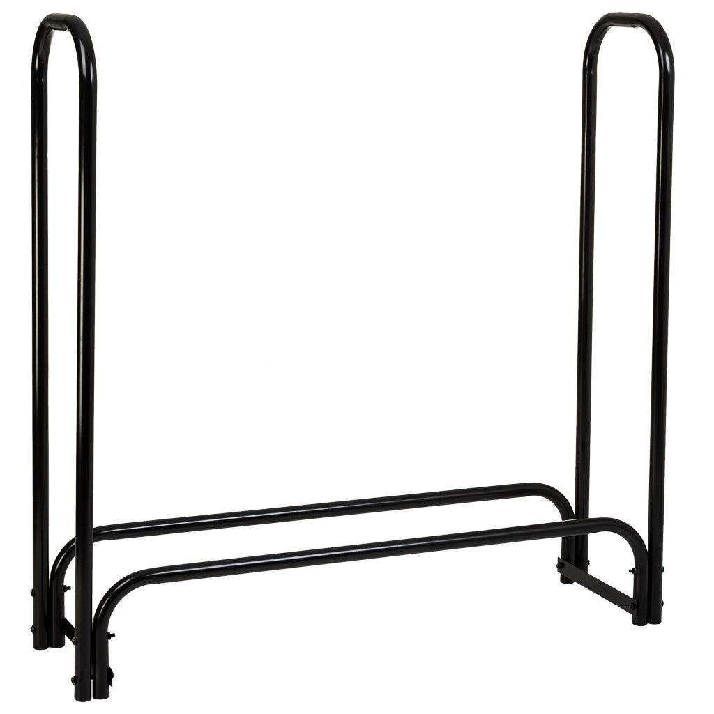 Portalegna in metallo nero 124x34x124h cm