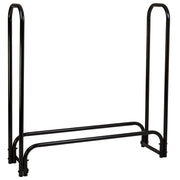 Portalegna in metallo nero 124x34x124h cm