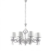 Lampadario Shabby Chic Lucy 8 Luci Bianco LuceArt Classic