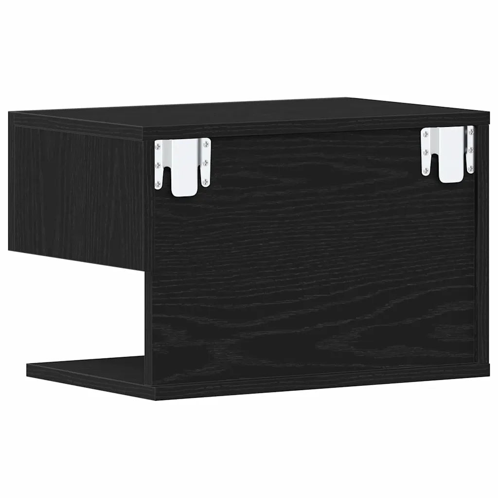 Set di 2 Comodini | Armadio da Notte | Mobiletto da notte con cassetto Rovere Nero 46 x 30 x 30 cm