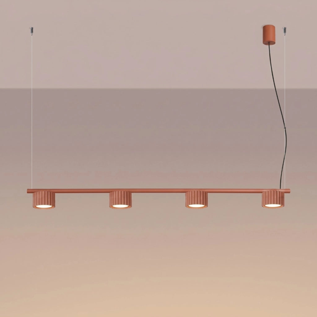 Lampadario AURA 4 ocra rossa Gx53