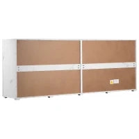Credenza Moderna in Marmo e Rovere, 4 Ante e 2 Cassetti, per Soggiorno e Cucina, 208x39.5x80 cm, Bianco