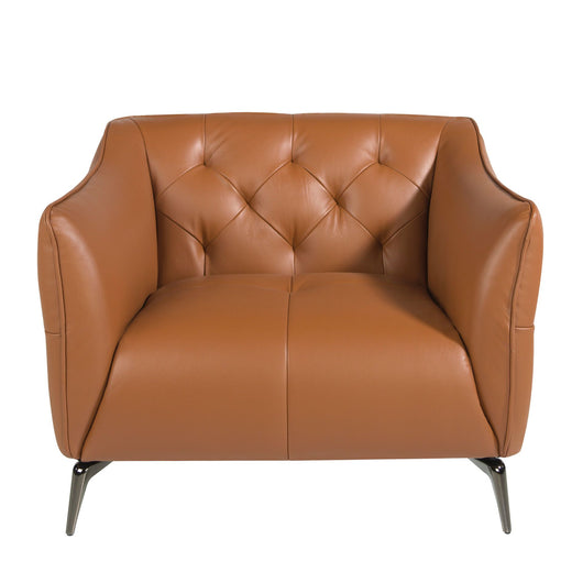 Poltrona Chester pelle marrone terracotta