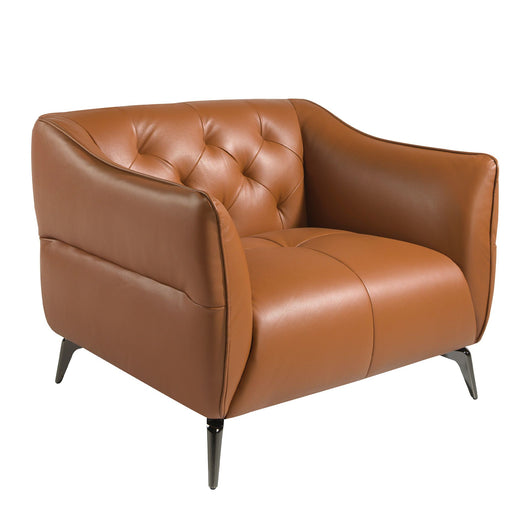 Poltrona Chester pelle marrone terracotta
