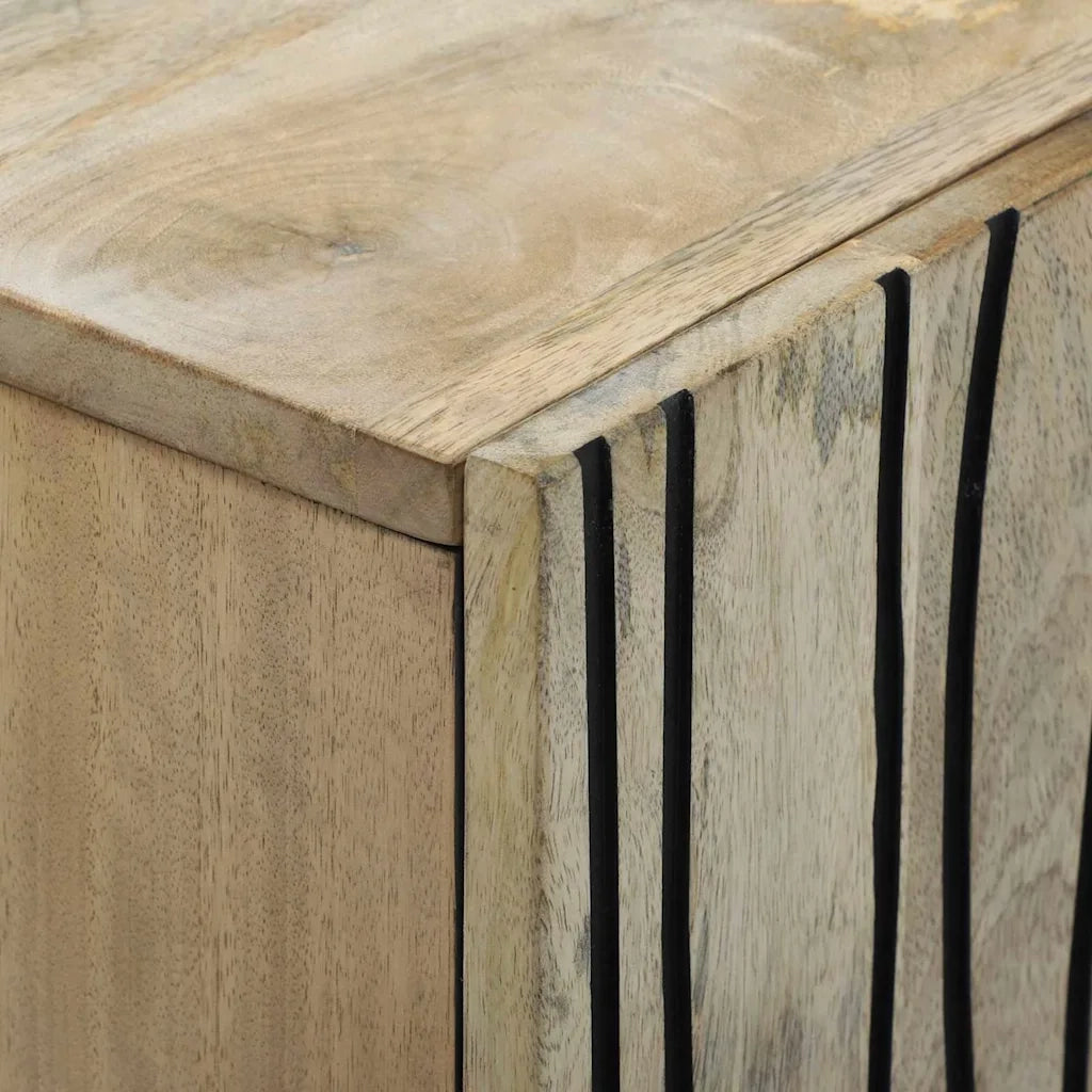 vidaXL Sideboard Bianco 90 x 33 x 75 cm legno massello di mango
