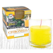 Trade Shop - Candela Al Profumo Di Citronella In Bicchiere Di Vetro Anti Zanzare 7.8 X 8 Cm -