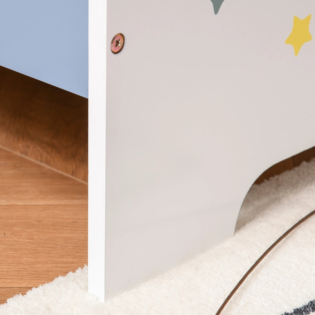 Struttura Letto Singolo per Bambini 143x74x59 cm in Compensato di Pioppo Blu e Bianco