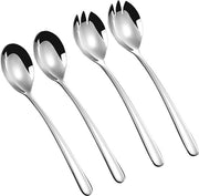 Set di servizio per insalate, 2 forchette e 2 cucchiai in acciaio inossidabile per cucina, sala da pranzo