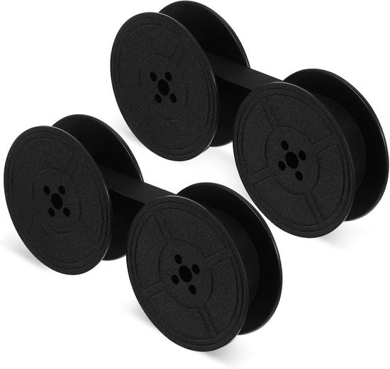 Lint per macchina da scrivere - Doppia bobina - Classico lint per macchina da scrivere vintage - Doppia bobina - Funziona con la maggior parte delle macchine da scrivere - Nero