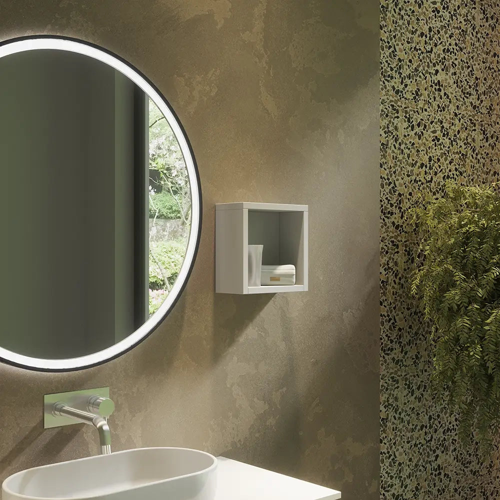 Pensile bagno a giorno sospeso 25x25cm color bianco opaco| Moor