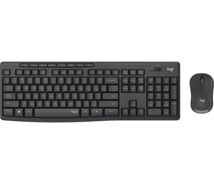 Logitech mk295 kit mouse e tastiera wireless – tecnologia silenttouch, tastierino numerico, tasti scelta rapida, tracciamento ottico avanzato, ricevitore usb nano, senza lag, meno 90% di rumore - 920-009797