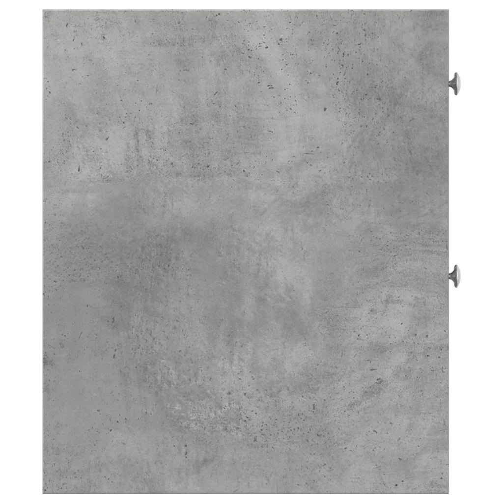 Armadietto da Bagno Stretto con Ruote Grigio Cemento Truciolato 855289