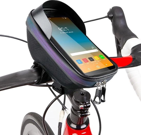 Tas per bicicletta acqua resistente - Orecchini per motocicletta - Orecchini esterni per smartphone - TPU trasparente per schermo touchscreen - Smartphone da 47-7 pollici