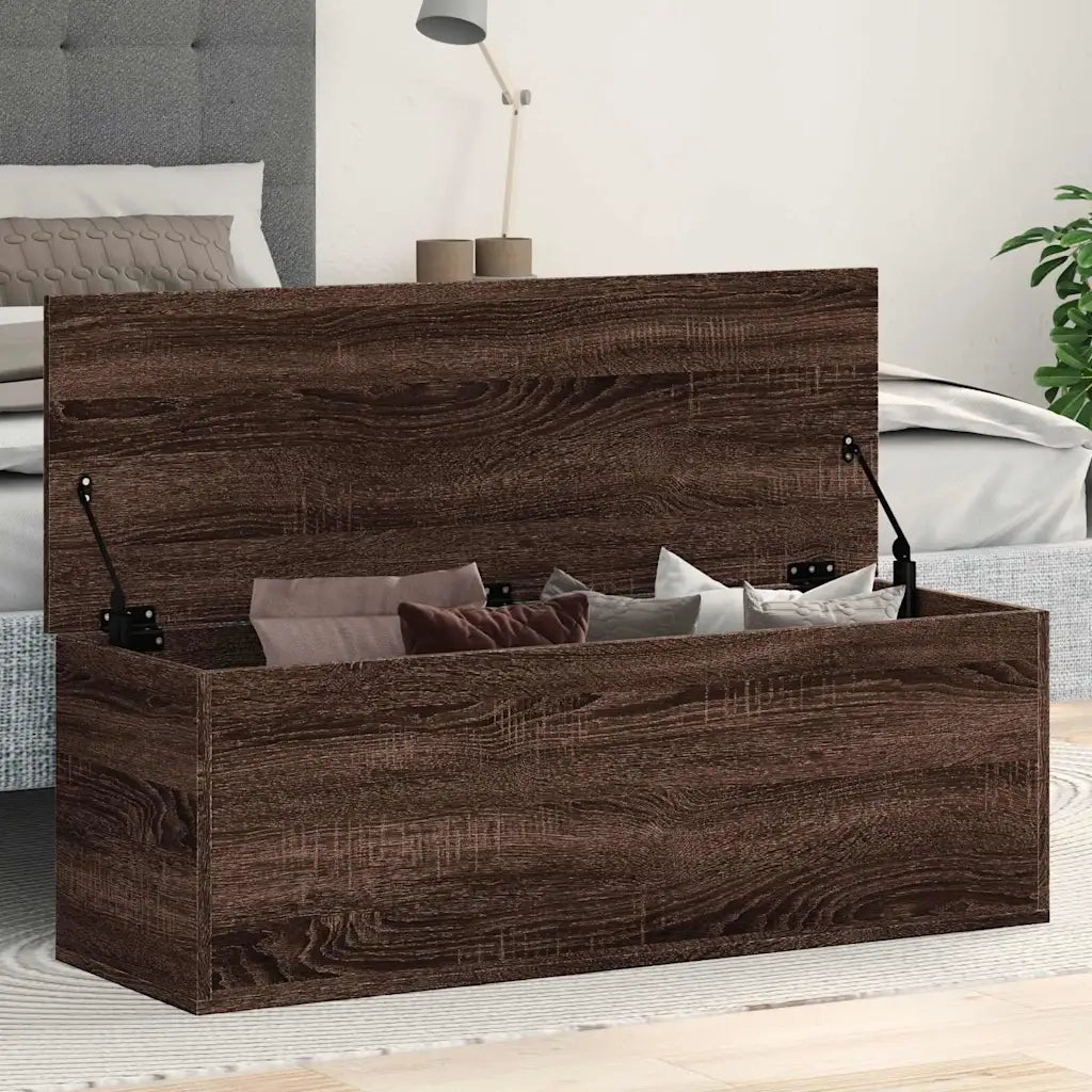 vidaXL Contenitore Portaoggetti Rovere Marrone 102x35x35 cm Truciolato