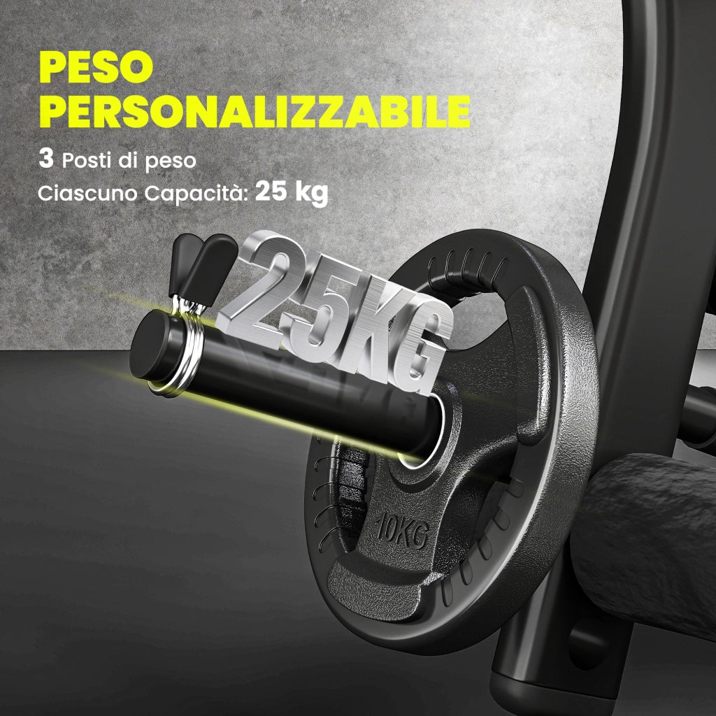 Panca Fitness Multifunzione ¨C Xylo ¨C Schienale Regolabile 3 Livelli 175x110x202cm Nero
