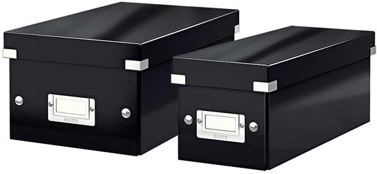 Set di archiviazione Click & Store: piccola scatola di archiviazione + piccola scatola di archiviazione rettangolare con coperchio, per uso come scatola regalo o per accessori in casa e in ufficio, archiviazione CD/DVD, 60410095 + 60420095