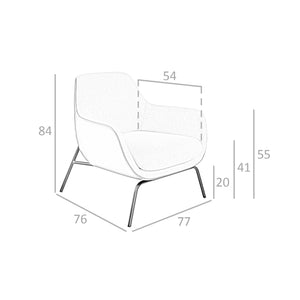 Poltrona in tessuto crema ed ecopelle marrone