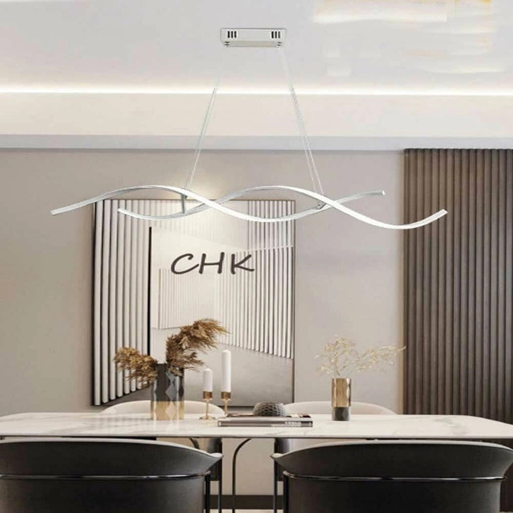 Trade Shop - Lampada Led A Sospensione Moderno Onde Intrecciate 28w 2240lm Cct Luce Variabile B56-3c -