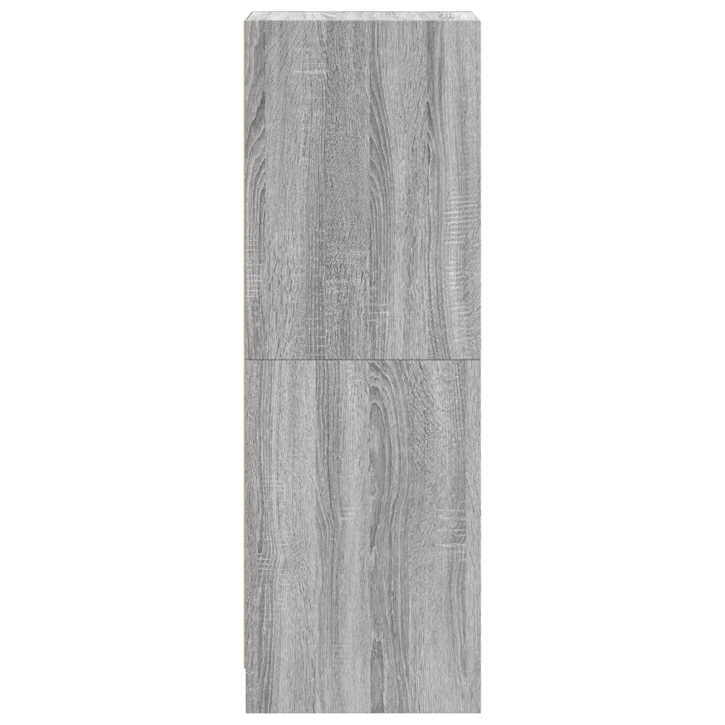 Credenza con Ante in Vetro Grigio Sonoma 35x37x109 cm