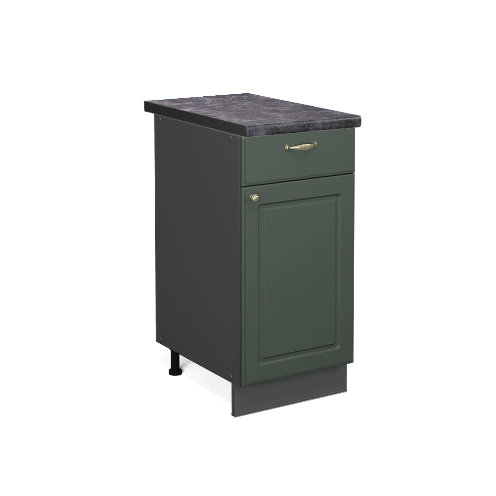 Mobiletto base per cucina Fame-Line Verde-oro rustico/Antracite 40 cm, PL Antracite Vicco