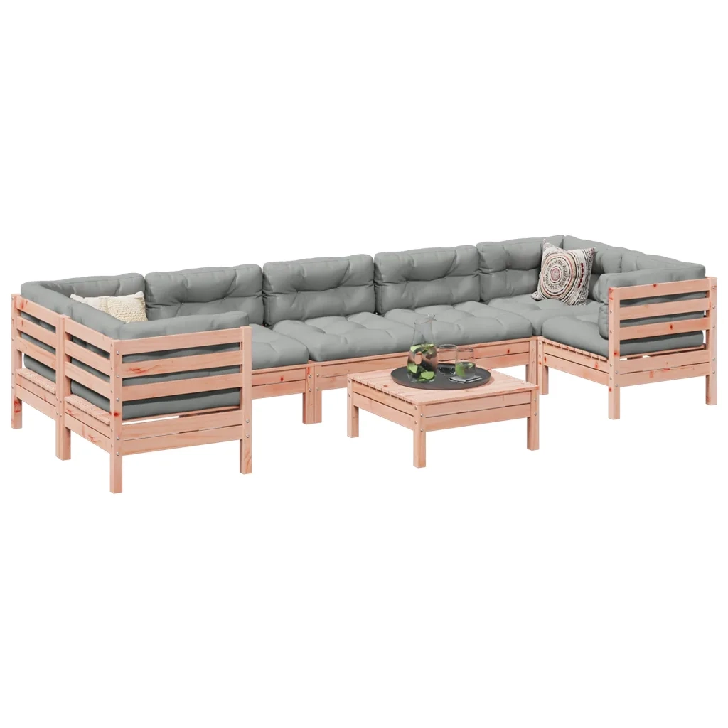 Set Divani da Giardino 8 pz con Cuscini Massello Abete Douglas 3299340