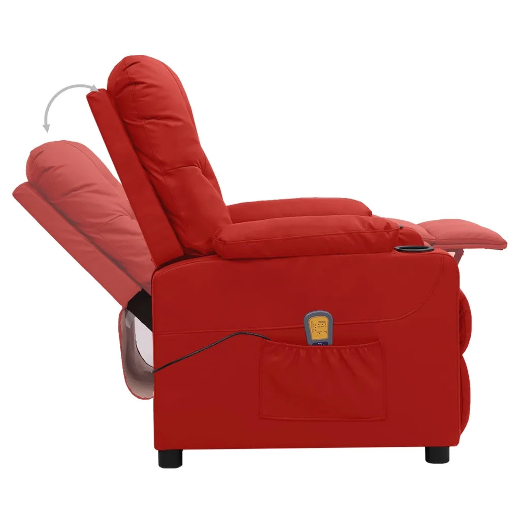Poltrona Massaggiante Rosso Vino in Similpelle 339135