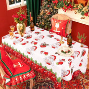 Tappeto da tavolo per Natale con disegno di cuore - 220 cm x 150 cm tappeti da tavolo rettangolari - asciugabili tappeti da tavolo impermeabili facile da pulire resistenti alle macchie - per Natale - vacanza - inverno - arredamento per la casa