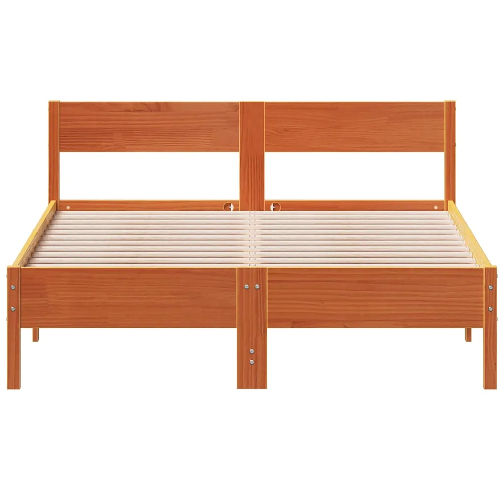 Letto senza Materasso Marrone Cera 120x200 cm in Legno di Pino 842757