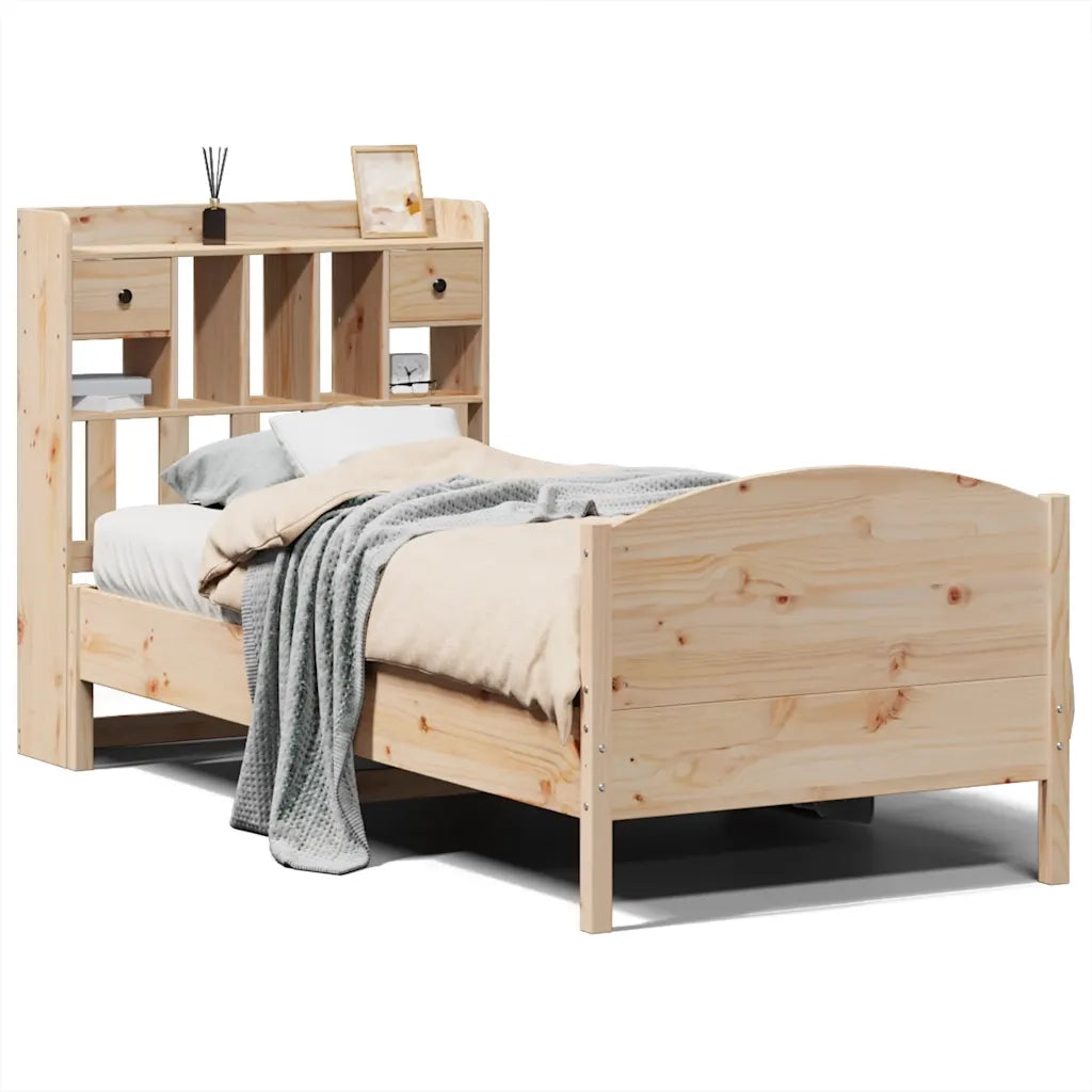 Letto Libreria senza Materasso 100x200 cm in Legno di Pino 3323158