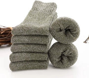 5 paia calze caldi per uomini, calze termiche in pile, regalo d'inverno per uomini, misure 37-45, Verde