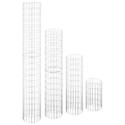 Gabbioni circolari rialzati set da 4 Ø30 x 50/100/150/200 cm argento 02_0039949
