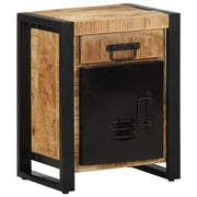 Comodino 40x30x50 cm in Legno Massello di Mango Grezzo