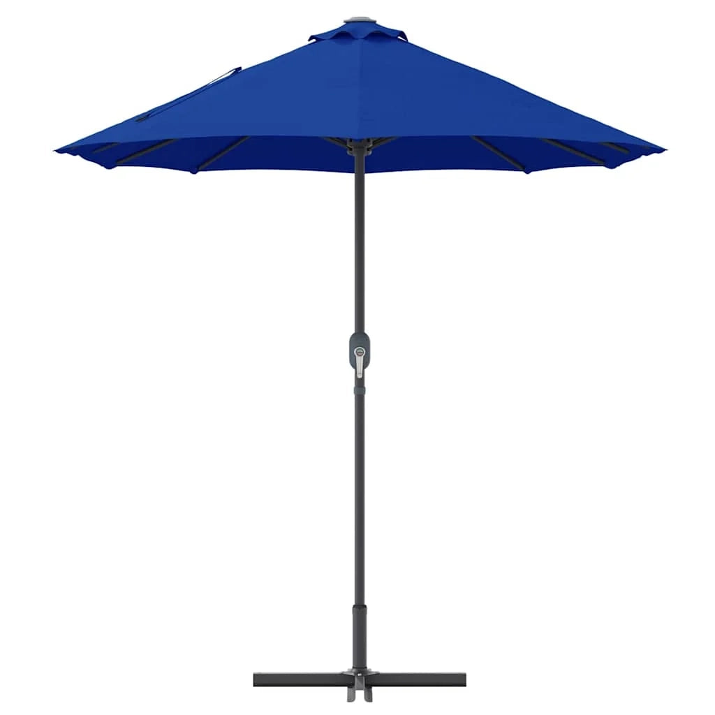 Ombrellone da giardino pieghevole moderno 370 x 197 x 239 cm pratico e resistente in poliestere azzurro 02_0058744