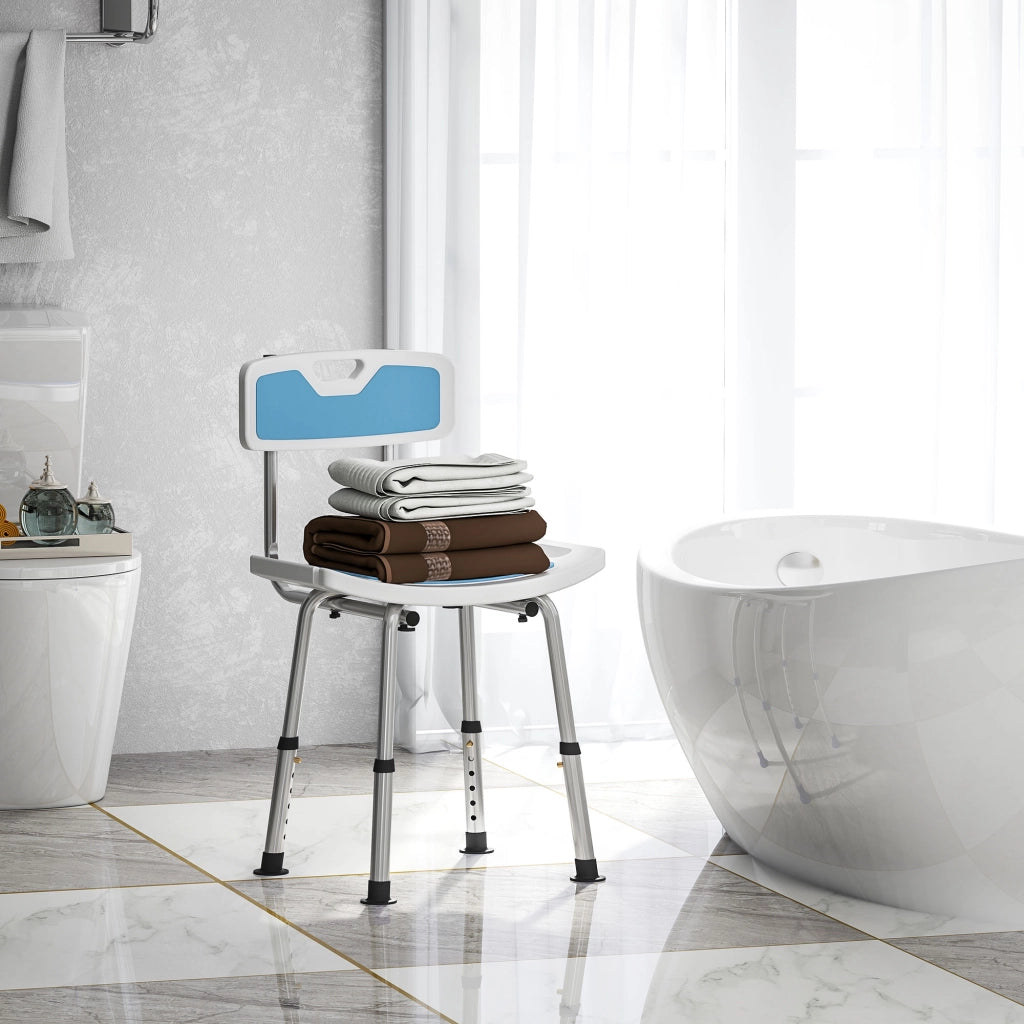 Sgabello Doccia Regolabile Antiscivolo ¨C zephmum ¨C Bianco