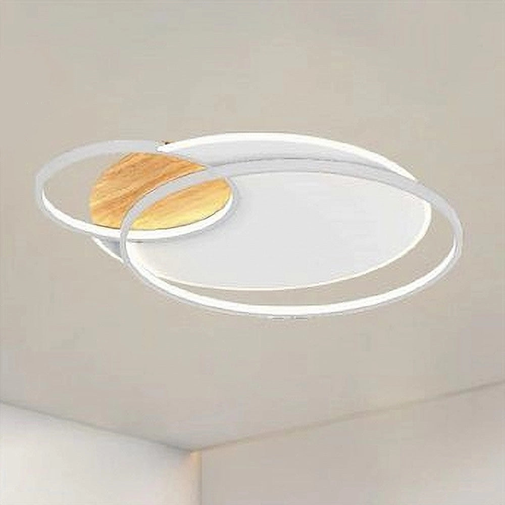 Trade Shop - Plafoniera Led 38w Cerchi Bianco Lampadario Soffitto Moderno Luce Naturale 70838 -
